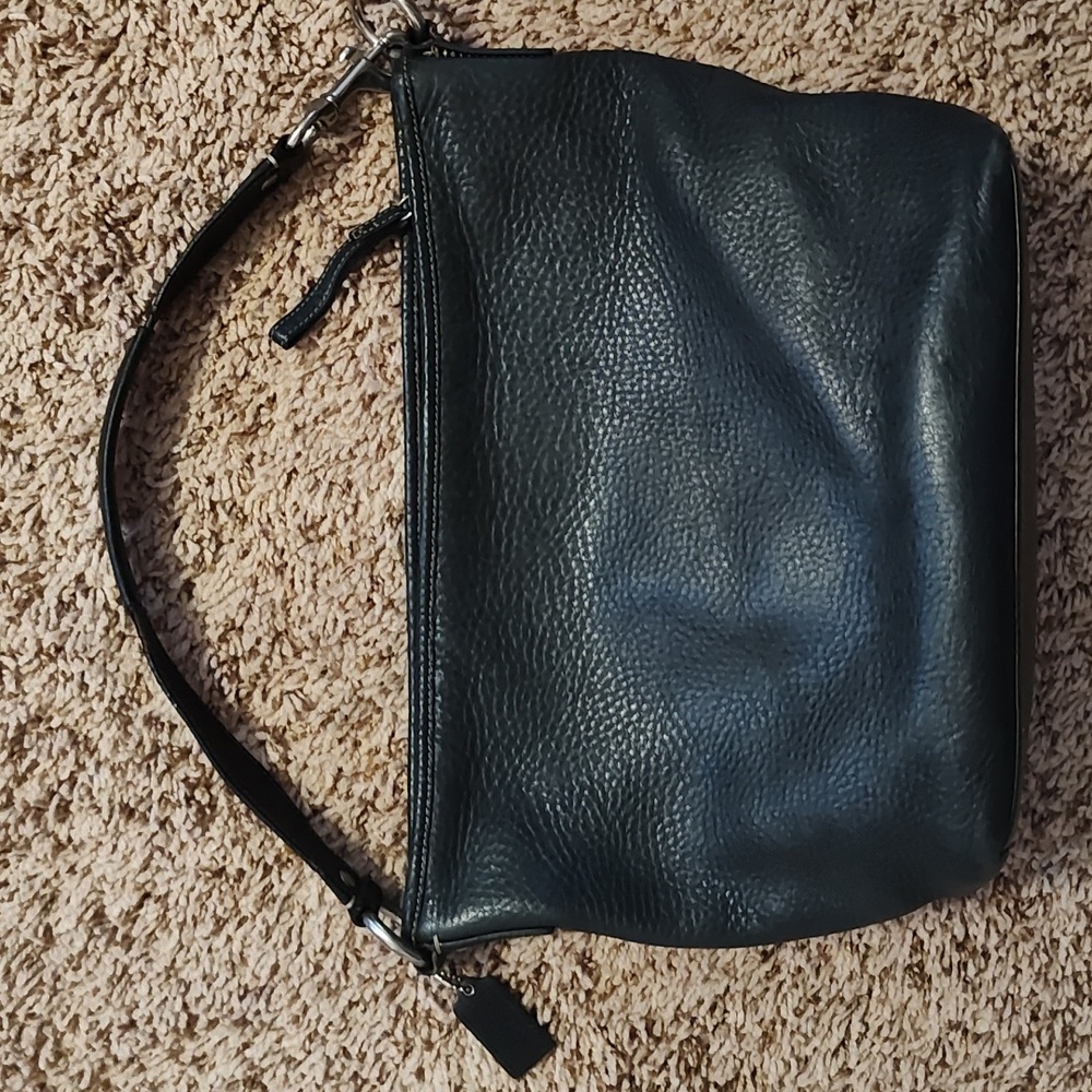Coach: Sarah Hobo Black Leather Purse